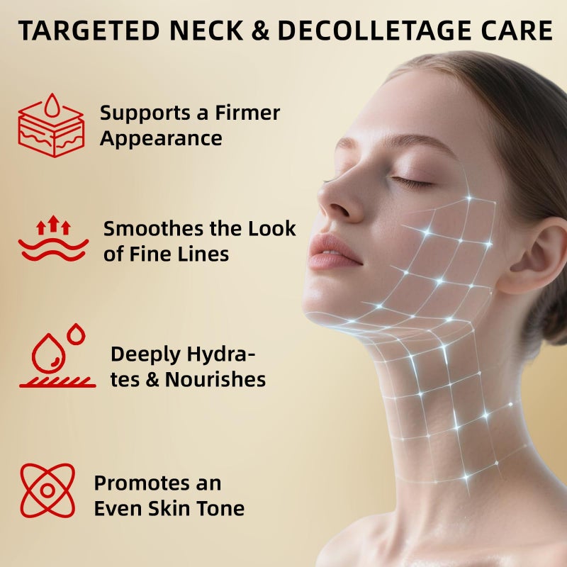 Redcool Retinol Neck Firming Cream – Neck Cream for Firming and Tightening, Skin Tightening Cream for Face, Tighten and Lift Neck Cream with Collagen & Hyaluronic Acid, 1.76 oz-zz-1202-1 - Image 3